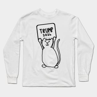 Cute Cat and Trump 2024 Sign Long Sleeve T-Shirt